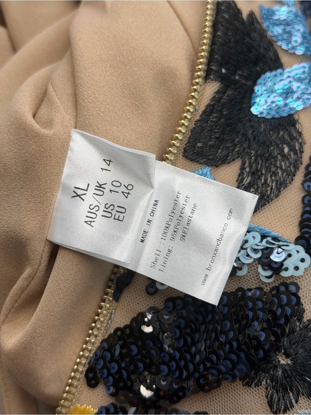 🆕 BRONX & BANCO 🧿 NWOT Dahlia Sequin Maxi Dress, Blue Yellow Multi- Sz XL US10 - Picture 15 of 15